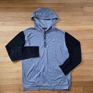 Burton Dexter Henley Hoodie Grey mens Medium